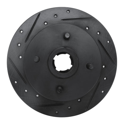 R1 Concepts R1 88-88 Nissan Maxima Rear Right Drilled & Slotted Black Brake Rotor