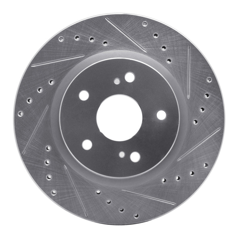 R1 Concepts R1 06-17 Suzuki Grand Vitara Front Right Drilled & Slotted Silver Brake Rotor