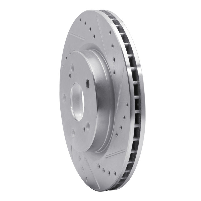 R1 Concepts R1 06-17 Suzuki Grand Vitara Front Right Drilled & Slotted Silver Brake Rotor