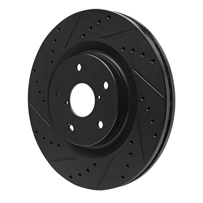 R1 Concepts R1 20-25 Subaru WRX Front Left Drilled & Slotted Black Brake Rotor