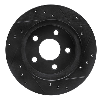 R1 Concepts R1 93-98 Ford Thunderbird Rear Left Drilled & Slotted Black Brake Rotor
