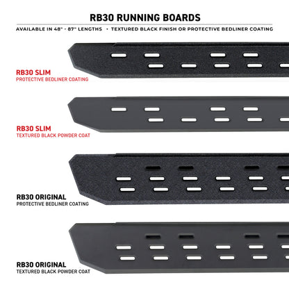 Go Rhino RB30 Slim Line Running Boards 87in. - Tex. Blk (Boards ONLY/Req. Mounting Brackets)