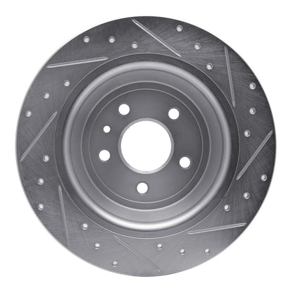 R1 Concepts R1 13-20 Ford Fusion Rear Left Drilled & Slotted Silver Brake Rotor