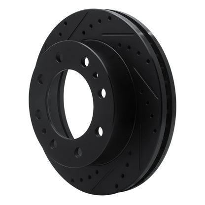 R1 Concepts R1 01-25 Chevrolet Silverado 3500 Front Left Drilled & Slotted Black Brake Rotor