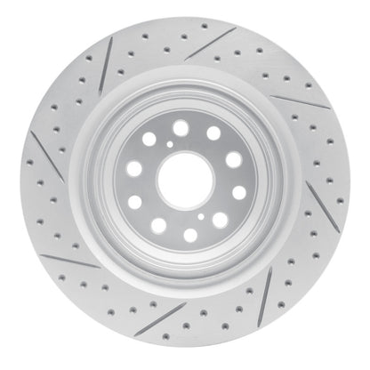 R1 Concepts R1 18-23 Lexus Ls500 Right Rear Drilled & Slotted Geo-Carbon Rotor