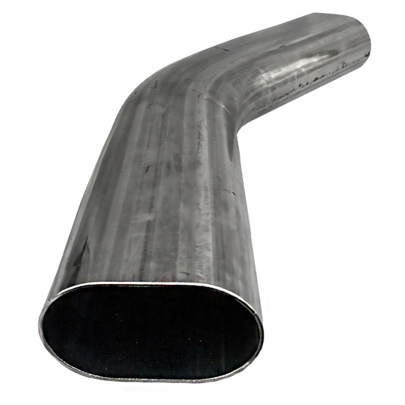 Granatelli Motor Sports Granatelli 3in Oval Stainless Steel Horizontal 45 Deg Bend 4.5in Bend Radius Tubing