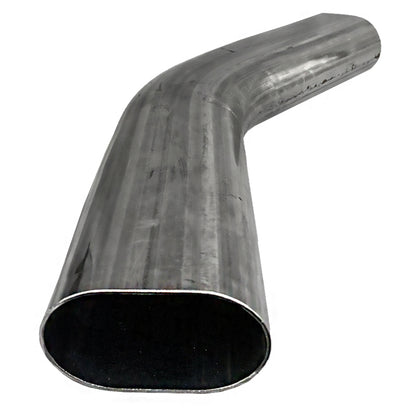 Granatelli Motor Sports Granatelli 3in Oval Stainless Steel Horizontal 45 Deg Bend 4.5in Bend Radius Tubing
