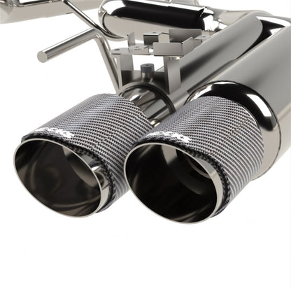 Kooks Headers Kooks 18-24 Ford Mustang GT 5.0 3in. Valved Shotgun Cat-Back Exhaust - Carbon Tips