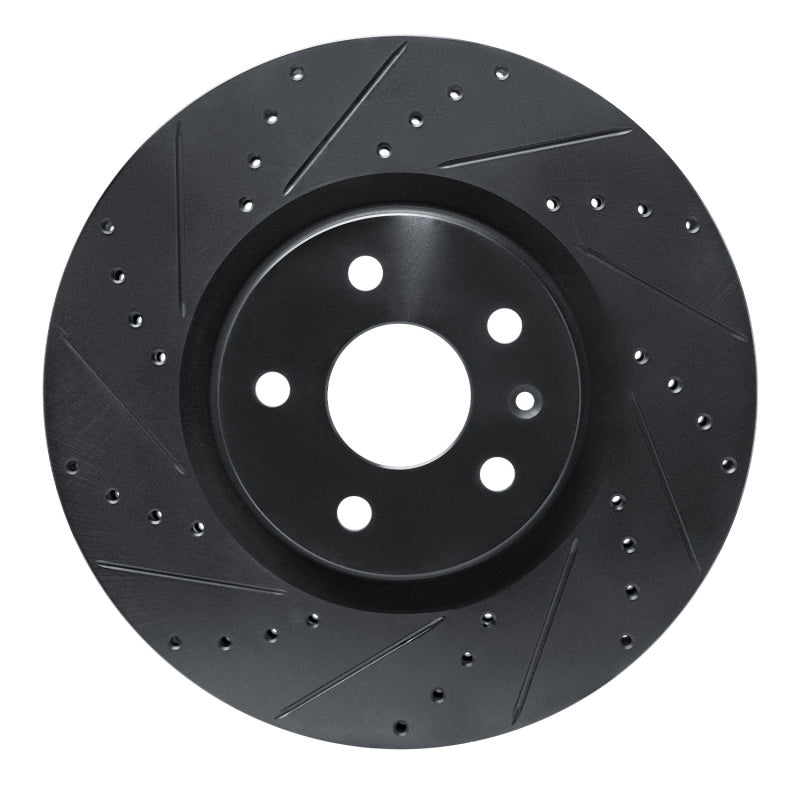 R1 Concepts R1 13-19 Buick Regal Front Left Drilled & Slotted Black Brake Rotor