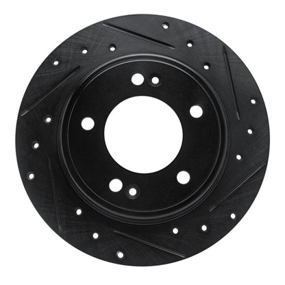 R1 Concepts R1 17-25 Hyundai Elantra Rear Right Drilled & Slotted Black Brake Rotor