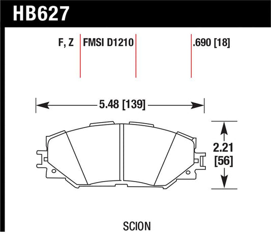 Hawk Performance Hawk 08-11 Scion xB / 08-10 Scion xD / 09-10 Toyota Corolla / 09-10 Matrix / 06-10 Rav4 / 10 Lexus H