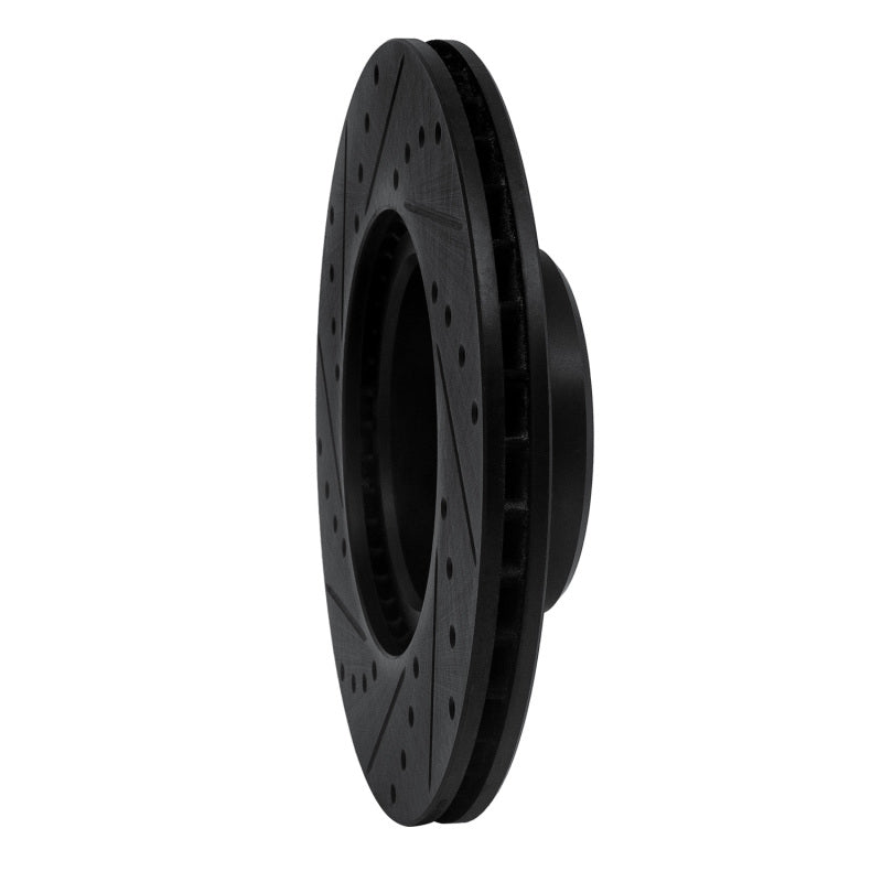 R1 Concepts R1 82-85 Mercedes-Benz 500SEC Front Right Drilled & Slotted Black Brake Rotor