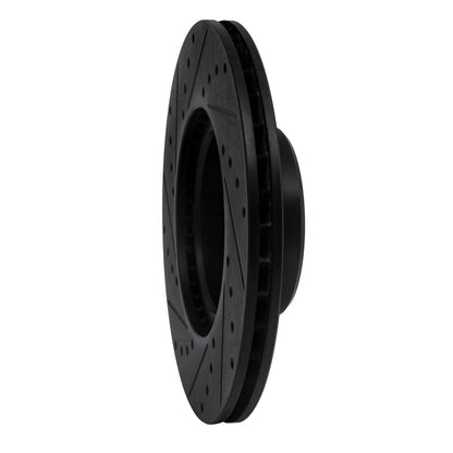 R1 Concepts R1 82-85 Mercedes-Benz 500SEC Front Right Drilled & Slotted Black Brake Rotor