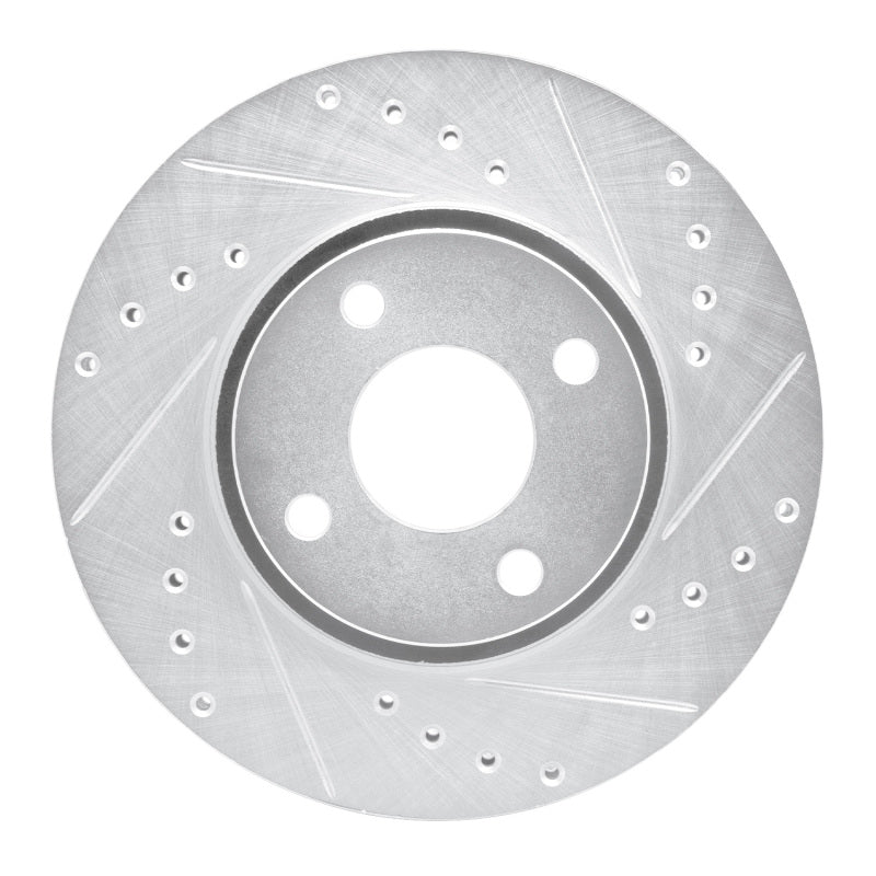 R1 Concepts R1 98-04 Ford CONTOUR Front Right Drilled & Slotted Silver Brake Rotor