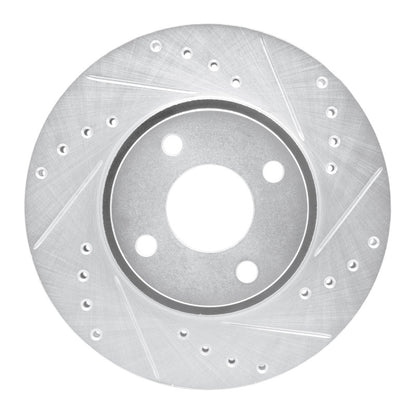 R1 Concepts R1 98-04 Ford CONTOUR Front Right Drilled & Slotted Silver Brake Rotor