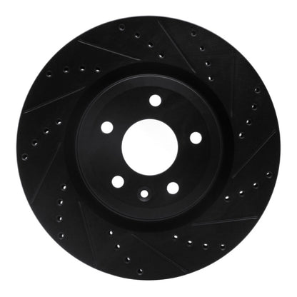 R1 Concepts R1 11-19 Ford Explorer Front Right Drilled & Slotted Black Brake Rotor