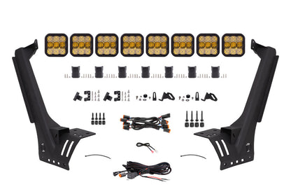 Diode Dynamics Jeep JL SS5 Sport CrossLink Windshield - Yellow Combo Lightbar Kit