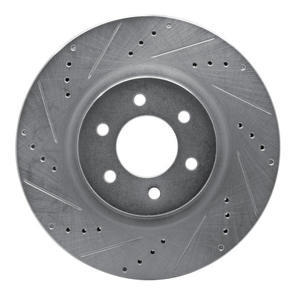 R1 Concepts R1 92-02 Dodge Viper Front Left Drilled & Slotted Silver Brake Rotor
