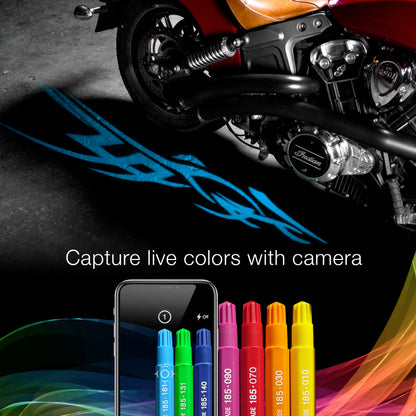 XKGLOW XK Glow Curb FX Bluetooth XKchrome App Waterproof LED Projector Welcome Light Tatoo Style 4pc