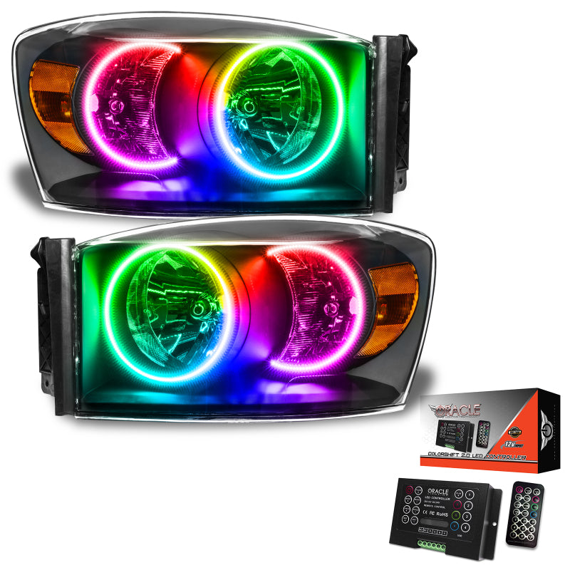 ORACLE Lighting Oracle 07-08 Dodge Ram SMD HL - Black - ColorSHIFT w/ 2.0 Controller