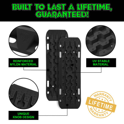 Rhino USA Recovery Traction Boards - Black (Pair)