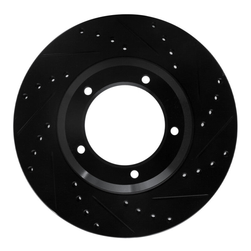 R1 Concepts R1 90-16 Land Rover Defender (Mexico) Front Right Drilled & Slotted Black Brake Rotor
