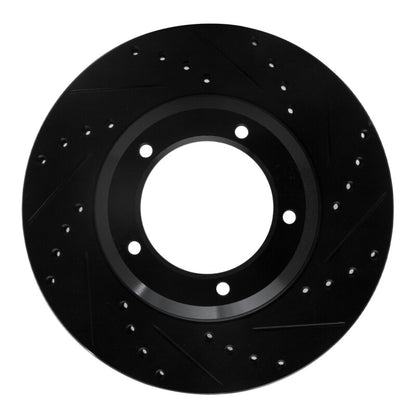 R1 Concepts R1 90-16 Land Rover Defender (Mexico) Front Right Drilled & Slotted Black Brake Rotor