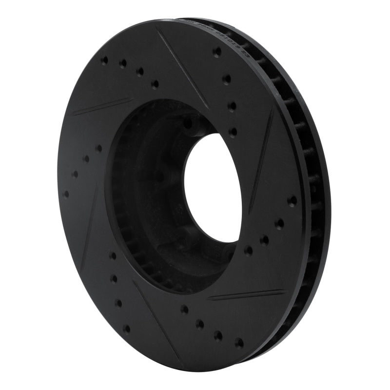 R1 Concepts R1 89-93 Toyota Pickup Front Left Drilled & Slotted Black Brake Rotor
