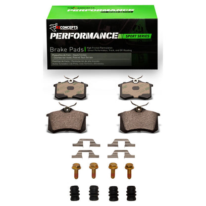 R1 Concepts R1 99-08 Audi A6 Quattro Rear Performance Sport Pads & Hardware Kit