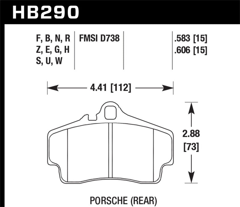 Hawk Performance Hawk 98-08 Porsche 911 Carrera 2 / 07-08 Boxster S / 06-08 Cayman S Rear DTC-60 Race Brake Pads