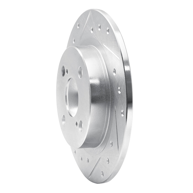 R1 Concepts R1 87-92 Chevrolet Nova Rear Left Drilled & Slotted Silver Brake Rotor