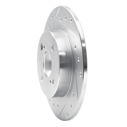 R1 Concepts R1 87-92 Chevrolet Nova Rear Left Drilled & Slotted Silver Brake Rotor