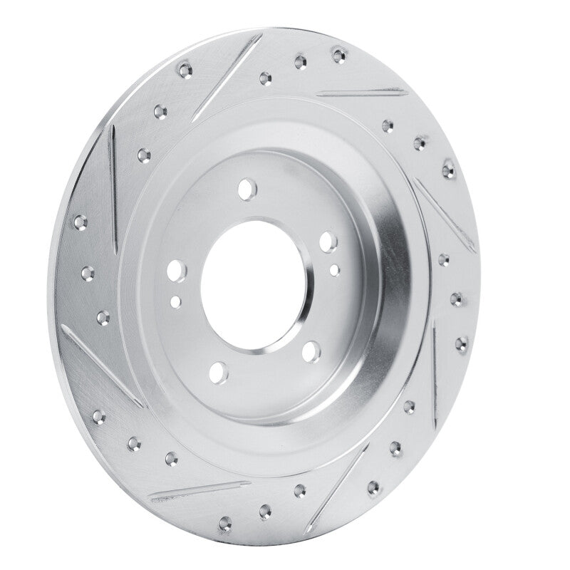R1 Concepts R1 2021-2025 Hyundai Tucson Rear Right Drilled & Slotted Silver Brake Rotor