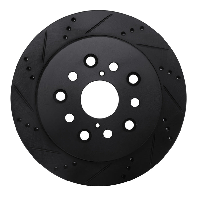 R1 Concepts R1 01-06 Lexus LS430 Rear Left Drilled & Slotted Black Brake Rotor