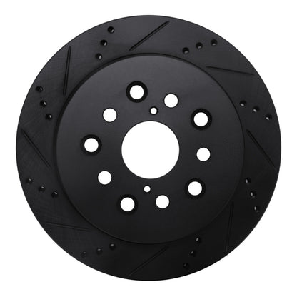 R1 Concepts R1 01-06 Lexus LS430 Rear Left Drilled & Slotted Black Brake Rotor