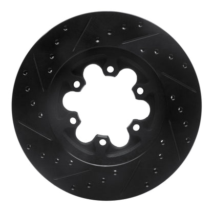 R1 Concepts R1 04-08 Chevrolet Colorado Front Right Drilled & Slotted Black Brake Rotor