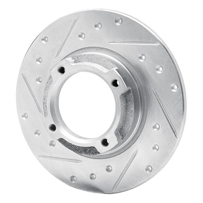 R1 Concepts R1 85-91 Subaru XT Rear Left Drilled & Slotted Silver Brake Rotor