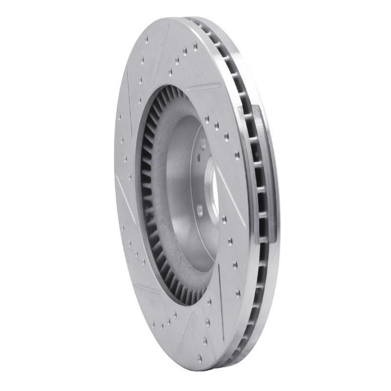 R1 Concepts R1 10-16 Hyundai Genesis Coupe Front Right Drilled & Slotted Silver Brake Rotor