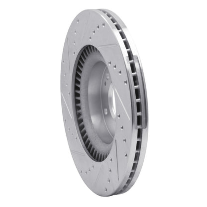 R1 Concepts R1 10-16 Hyundai Genesis Coupe Front Right Drilled & Slotted Silver Brake Rotor