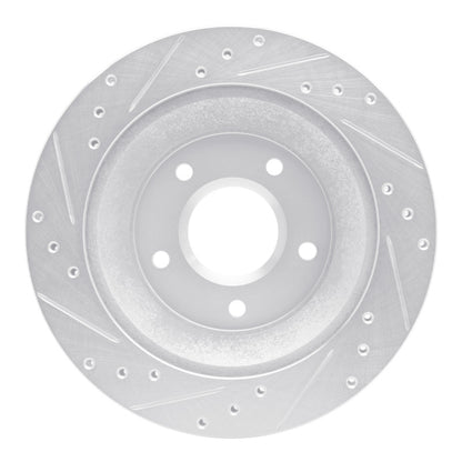 R1 Concepts R1 88-94 Chevrolet Corvette Front Right Drilled & Slotted Silver Brake Rotor