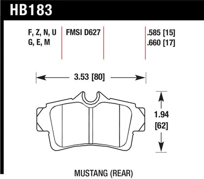 Hawk Performance Hawk 1999-2004 Ford Mustang Base 3.8 HPS 5.0 Rear Brake Pads