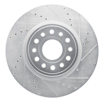 R1 Concepts R1 19-25 Ram 1500 Front Right Drilled & Slotted Silver Brake Rotor