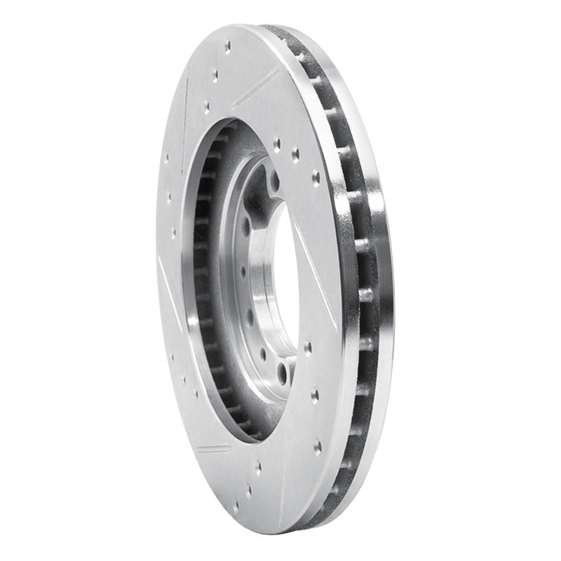 R1 Concepts R1 94-00 Mitsubishi Montero Front Right Drilled & Slotted Silver Brake Rotor