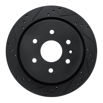 R1 Concepts R1 13-19 Cadillac XTS Rear Left Drilled & Slotted Black Brake Rotor