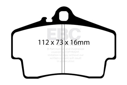 EBC 98-05 Porsche 911 (996) (Cast Iron Rotor only) 3.4 Carrera 2 Yellowstuff Rear Brake Pads