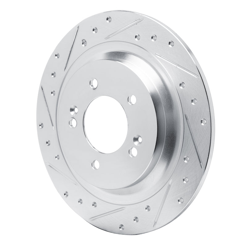 R1 Concepts R1 2021-2025 Hyundai Kona EV Rear Left Drilled & Slotted Silver Brake Rotor