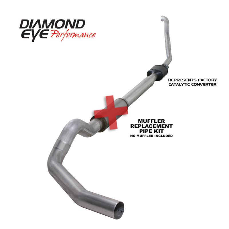 Diamond Eye Performance Diamond Eye KIT 5in TB MFLR RPLCMENT PIPE SGL ALUM 94-97 5 7 3L F250/F350 PWRSTROKE NFS W CARB STDS