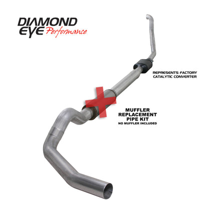 Diamond Eye Performance Diamond Eye KIT 5in TB MFLR RPLCMENT PIPE SGL ALUM 94-97 5 7 3L F250/F350 PWRSTROKE NFS W CARB STDS