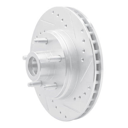 R1 Concepts R1 87-92 Lincoln Mark VII Front Right Drilled & Slotted Silver Brake Rotor