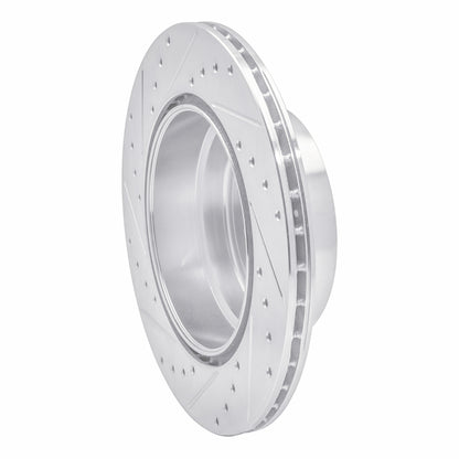 R1 Concepts R1 07-19 BMW X6 Rear Right Drilled & Slotted Silver Brake Rotor